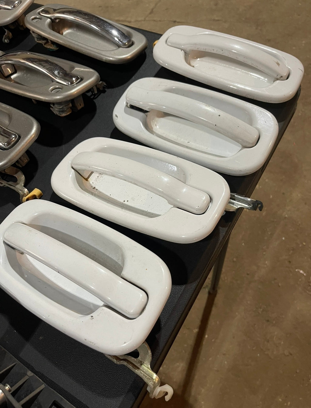 All white door handles
